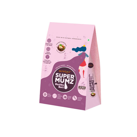 SuperMumz - Pack of 20 Mini bars/Supplement for Women/Energy, Skin, Hair and Fat Loss/Protein Bars for Post Partum Recovery/Contains Essential Vit, Mineral like B6/B9/B12