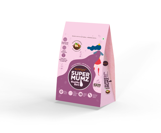 SuperMumz - Pack of 20 Mini bars/Supplement for Women/Energy, Skin, Hair and Fat Loss/Protein Bars for Post Partum Recovery/Contains Essential Vit, Mineral like B6/B9/B12